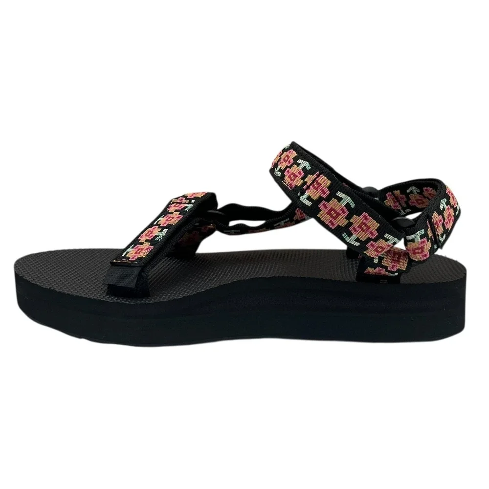 Teva Midform Universal Womens Sport Platform Sandals Size 7‎ Black Floral Multi